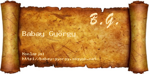 Babay György névjegykártya