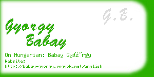 gyorgy babay business card